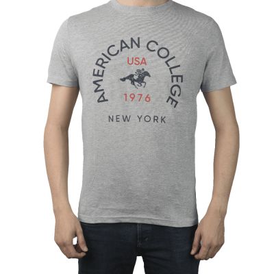 T-SHIRT AMERICAN COLLEGE GRIS